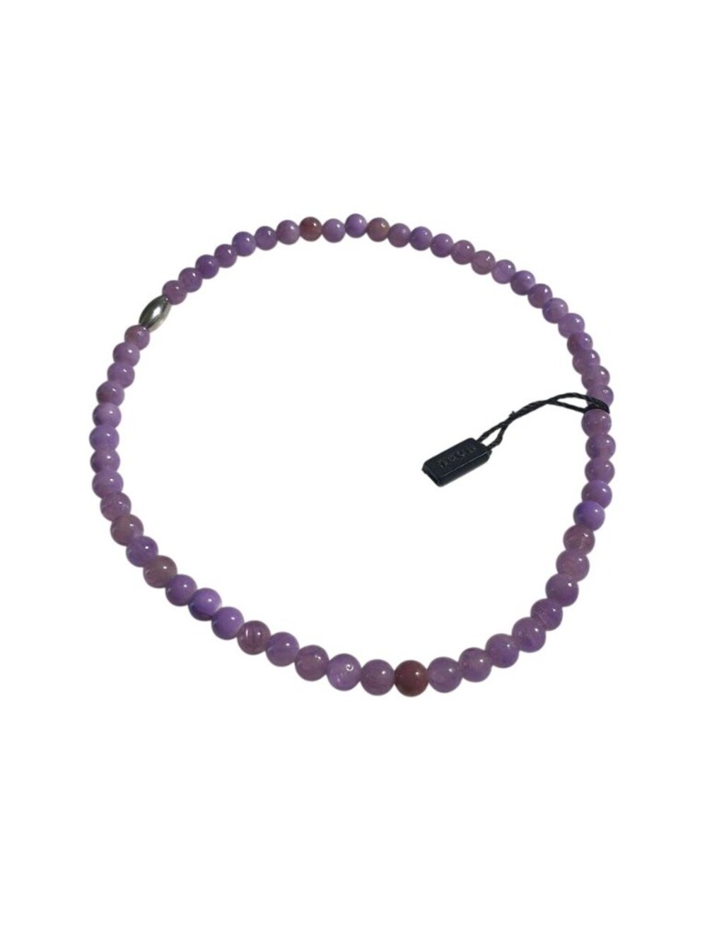Purple Beaded Bracelet Nogu Natural Stone Jewelry Elastic Strand Light Purple